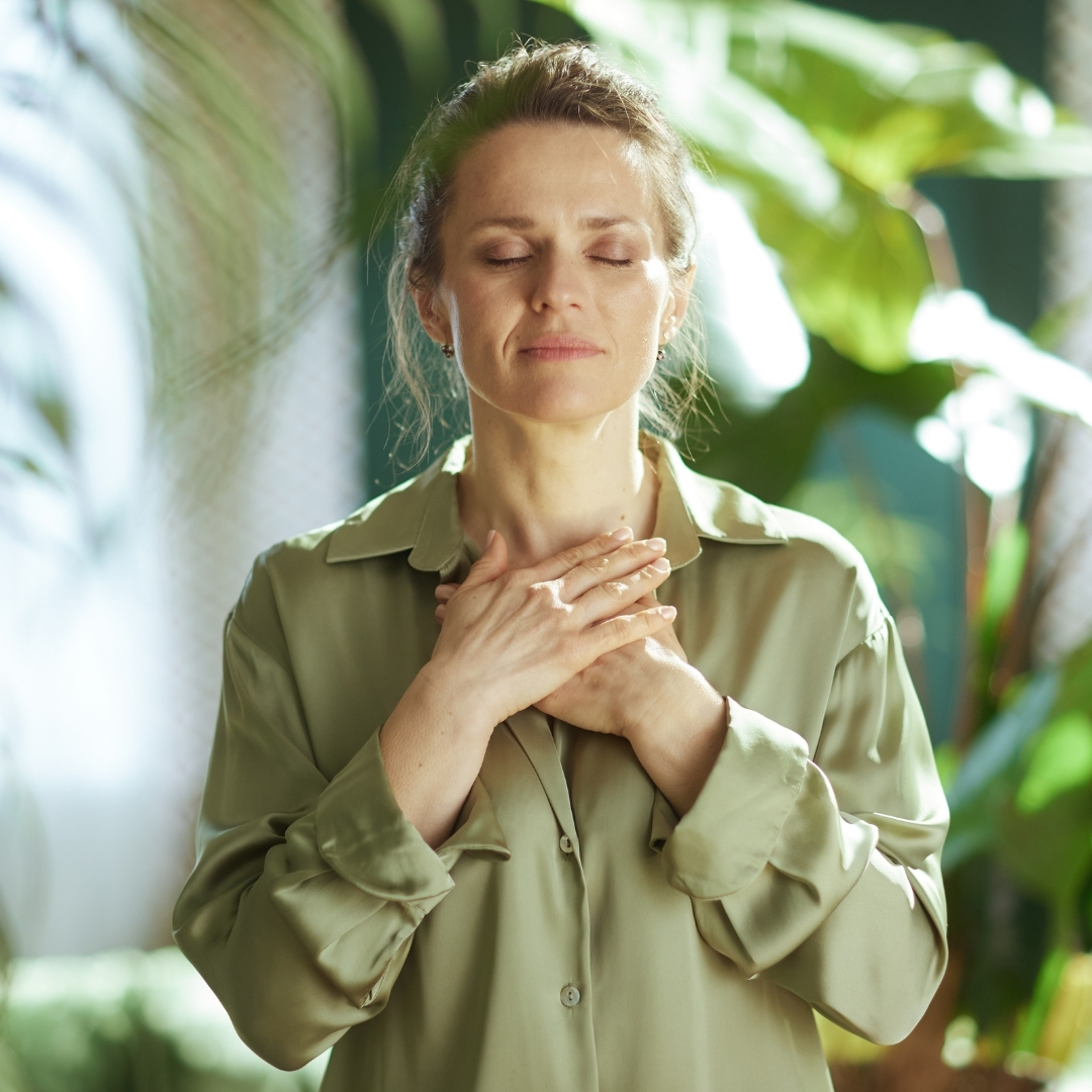 Mindful moment in nature