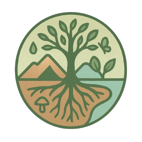 Tree of life rooted in the Earth illustration